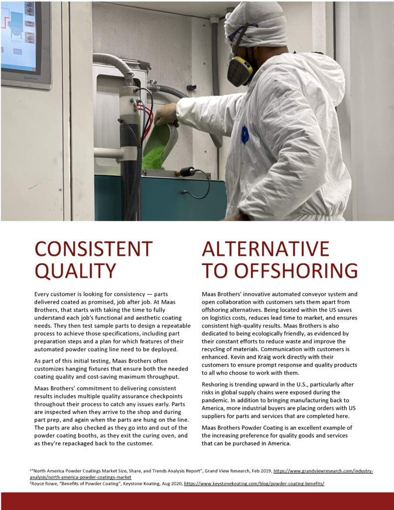 Reshoring Institute, Maas Brothers Powder Coating Case Study - Page 3